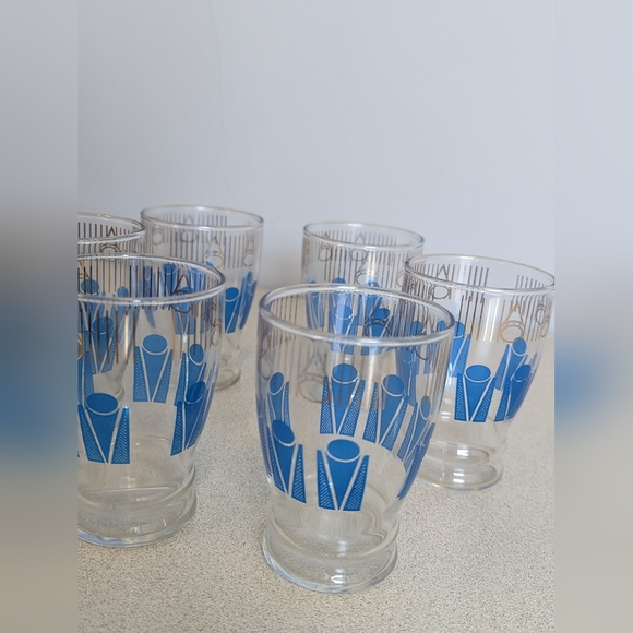 MCM Set of 6 Glasses Vintage Barware Vintage Juice Glasses MCM Tumblers Domimion - Picture 8 of 9